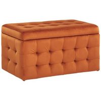 otomana de terciopelo naranja 72 x 40 cm tela almacenaje banco dormitorio michigan