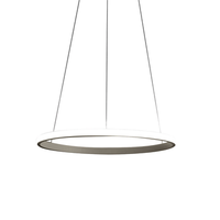 iole s1 lampara colgante led 28w regulable - lampara de arana con aro de titanio moderno luz calida 3000k ip20
