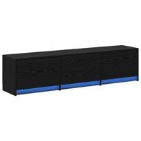 mueble de tv  mueble de salon  gabinete de tv roble negro 165 x 34 x 40 cm madera de ingenieria