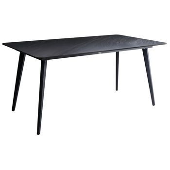 Mesa De Comedor De Jardín Tablero De Piedra Sinterizada Estructura De Hierro Resistente A Los Rayos Uv Al Agua Y Al Óxido Interior Y Exterior Mármol Negro Rodallo
