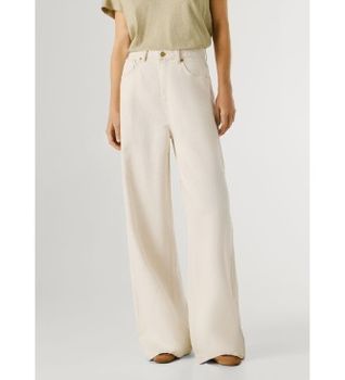 Pepe Jeans para mujer. PL20474041S0 Pantalones Wide Leg Jeans Uhw Jaimy azul (29/34), Beige, Casual, Algodón