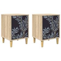 mesita de noche 36x33x50 cm madera - marron