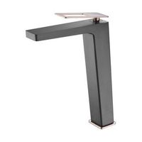 grifo de lavabo alto negro y oro imex - serie suecia