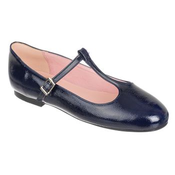 Bailarina charol azul hebilla T