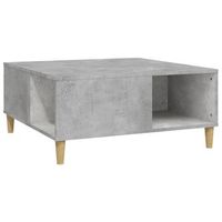 mesa de centro 80x80x365 cm madera trabajada y madera maciza de eucalipto - gris