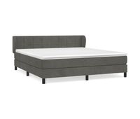 cama box spring con colchon terciopelo gris oscuro 180x200 cm bloques con cuadros