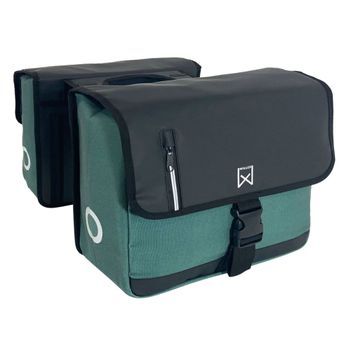 Alforjas De Negocios Para Bicicleta Lona Verde Y Negro 30 L Willex