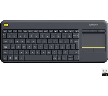 LOGITECH K400 Plus Wireless Keyboard - Dark Grey, Grey