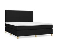 cama box spring con colchon tela negro 180x200 cm diseno plano