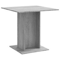 mesa de comedor madera contrachapada gris sonoma 80x80x75 cm vidaxl