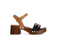 zuecos de piel de ante con horsebit black