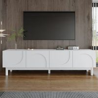 mueble de tv - mueble para salon - mdf y tablero de particulas - blanco 169x35x455cm