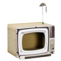 pawhut rascador de carton para gatos en forma de televisor con raton de juguete 43x23x235 cm arena   aosom espana