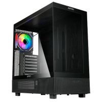 abysm gaming danube sava h400 full tower doble cristal templado usb-c negra