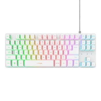 Teclado de membrana Trust GXT 833W Thado Layout ES RGB TKL blanco