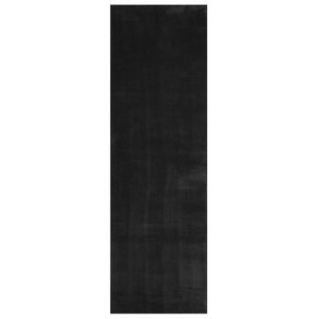 Alfombra De Pelo Corto Suave Lavable Huarte Negro 80x250 Cm Vidaxl