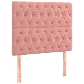 Cabeceros 2 Unidades De Terciopelo Rosa 100x7x78/88 Cm
