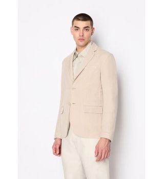 A|X Armani Exchange para hombre. 8NZG15ZNFNZ1724 Americana Giacca beige (46), Casual, Lino, Clásico
