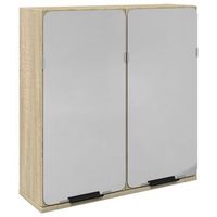 mueble espejo de bano madera roble sonoma 645x20x665 cm vidaxl
