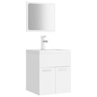 conjunto de muebles de bano madera contrachapada blanco vidaxl