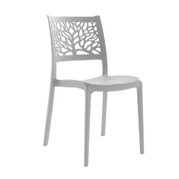 Conjunto de 6 sillas de resina para interior o exterior gris claro