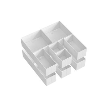 Organizador Cajones Divisores Cajas Plegables Tela no Tejida para Calcetines, Blanco Nube / Juego de 12