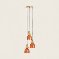 lampara colgante metal y cristal tri baudelaire