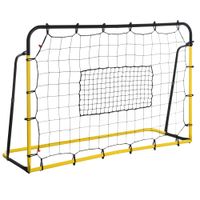 homcom red de rebote de futbol 184x123 cm rebote de futbol 5 angulos ajustables de 60 a 90 amarillo y negro   aosom espana