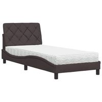 cama con colchon tela marron oscuro 80x200 cm vidaxl