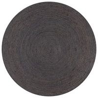 alfombra hecha a mano yute redonda 150 cm gris oscuro dec023462