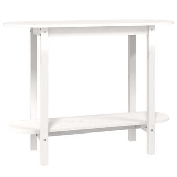 Mesa Consola De Madera Maciza De Pino Blanco 110x40x80 Cm Vidaxl