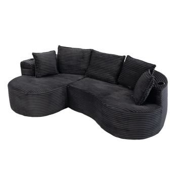 Bogesofa de pana, Gris oscuro   Aosom España