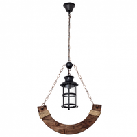 lampara colgante rustico cortijo 1xe27 marron de fabrilamp