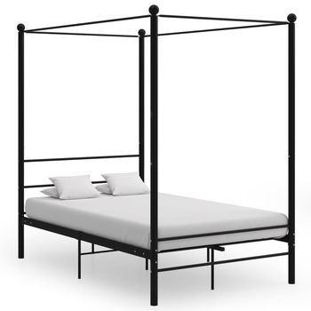 Estructura De Cama Con Dosel Sin Colchón Metal Negro 140x200 Cm Vidaxl