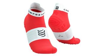 Compressport pro racing v4 0 ultralight run low socks rojo blanco