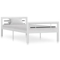 cama individual  cama para adultos  estructura de cama de metal blanco y negro 100x200 cm cfw211618