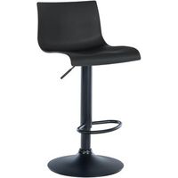 taburete de bar x1 diseno sencillo con reposapies de plastico negro patas de metal negro 100004551