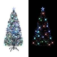 arbol de navidad  decoraciones de navidad preiluminado con soporte y led fibra optica 210 cm