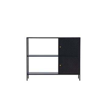 Aparador de 2 puertas de metal L100cm - Negro
