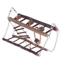 wood hanging bridge for small pets - 27 x 17 x 7 cm l x w x h