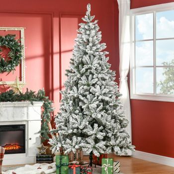 Árbol De Navidad Artificial De Pvc Acero Homcom Ø120x225 Cm-verde