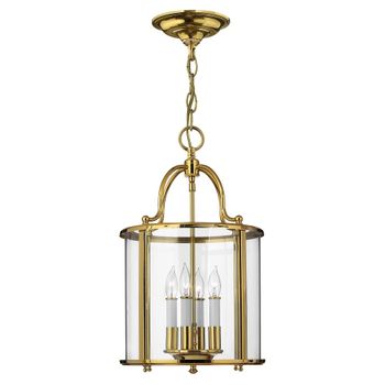 Lámpara de techo en dorado y cristal transparente estilo clásico