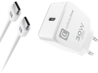 cargador movil - cellularline charger kit 30w para iphone usb c carga rapida blanco