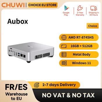 Mini PC CHUWI AuBox AMD R7 8745HS con OCulink, 16GB, 512GB SSD, Windows 11, Pantalla 4K 60Hz, WiFi 6, BT 5.1, Ranura M.2 Expandible 2T*2