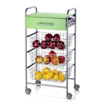 Carrito Verdulero De Cocina Alesia Color Verde