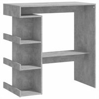 mesa bar  mesa de bistro almacenaje contrachapada gris hormigon 100x50x1015 cm