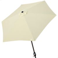 parasol hexagonal con manivela y techo ventilado 300x300x245 cm crema