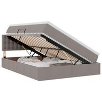 cama con almacenamiento y colchon taupe 140 x 200 cm terciopelo vidaxl