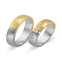 alianzas 8 quilates oro amarillo-blanco 7 diamantes