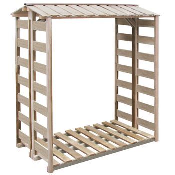 Caseta Para Leña Madera De Pino Impregnada 150x90x176 Cm Vidaxl